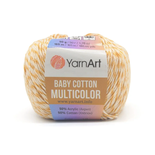 Пряжа YarnArt 'Baby cotton multicolor' 50гр 165м (50% хлопок, 50% акрил) (5203)