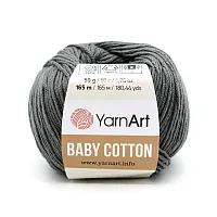 Пряжа YarnArt 'Baby Cotton' 50гр 165м (50% хлопок, 50% акрил) (454 фиолетово-серый)