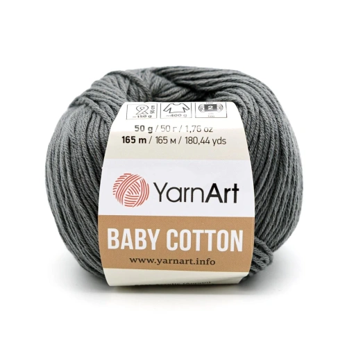 Пряжа YarnArt 'Baby Cotton' 50гр 165м (50% хлопок, 50% акрил) (454 фиолетово-серый)