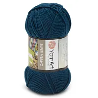 Пряжа YarnArt 'Super Merino' 100гр 300м (25% шерсть, 75% акрил) (533 темная бирюза)