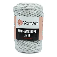 Пряжа YarnArt 'Macrame Rope 3мм' 250гр 63м (60% хлопок, 40% вискоза и полиэстер) (756 светло-серый)