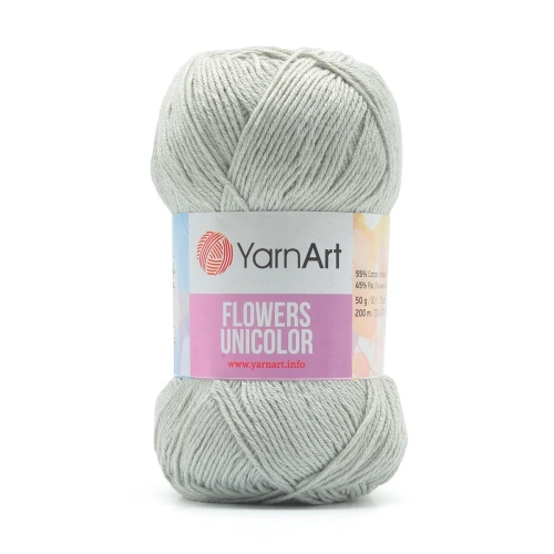 Пряжа YarnArt 'Flowers Unicolor' 50гр 200м (55% хлопок, 45% полиакрил) (741 пепельный)