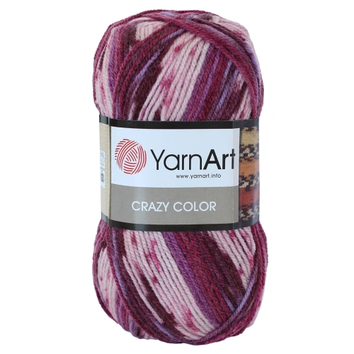 Пряжа YarnArt 'Crazy color' 100гр 260м (25% шерсть,75% акрил) (168 секционный)