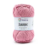 Пряжа Astra Premium 'Джинс' (Jeans) 50гр 135м (48% хлопок, 52% акрил) (140 пыльная роза)