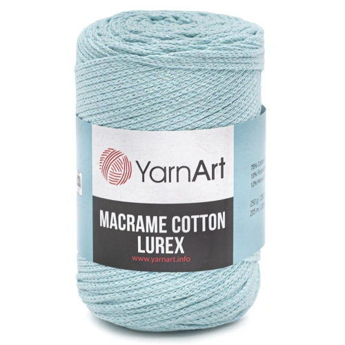 Пряжа YarnArt 'Macrame cotton Lurex' 250гр 205м (75% хлопок, 13% полиэстер, 12% металлик) (738 бирюза)