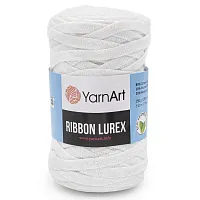 Пряжа YarnArt 'Ribbon Lurex' 250гр 110м (60% хлопок, 20% вискоза, полиэстер, 20% металлик) (721 белый)