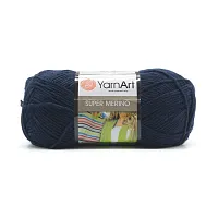 Пряжа YarnArt 'Super Merino' 100гр 300м (25% шерсть, 75% акрил) (148 т-синий)