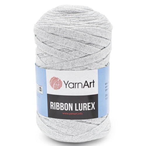 Пряжа YarnArt 'Ribbon Lurex' 250гр 110м (60% хлопок, 20% вискоза, полиэстер, 20% металлик) (720 серебро)