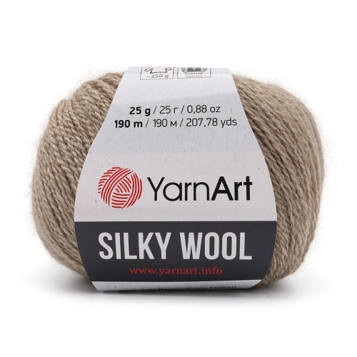 Пряжа YarnArt 'Silky Wool' 25гр 190м (35% шелковая вискоза, 65% шерсть мериноса) (342 серо-бежевый)