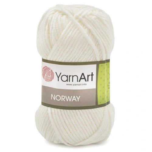 Пряжа YarnArt 'Norway' 100гр 105м (100% акрил) (150 белый)