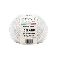 Пряжа Etrofil 'ICELAND' 50гр 250м (10% кид мохер, 5% беби альпака, 55% полиамид, 30% вискоза) (70027 белый)