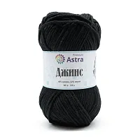 Пряжа Astra Premium 'Джинс' (Jeans) 50гр 135м (48% хлопок, 52% акрил) (999 черный)