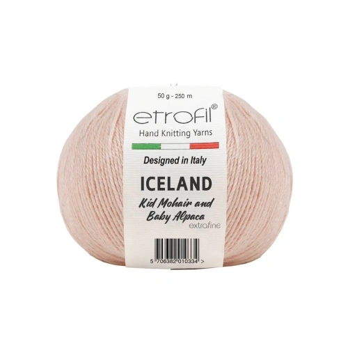 Пряжа Etrofil 'ICELAND' 50гр 250м (10% кид мохер, 5% беби альпака, 55% полиамид, 30% вискоза) (01010 розовый)