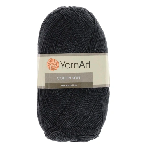 Пряжа YarnArt 'Cotton soft' 100гр 600м (55% хлопок, 45% акрил) (28 черный)