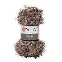 Пряжа YarnArt 'Samba' травка 100гр 150м (100% полиэстер) (99 меланж коричневый)