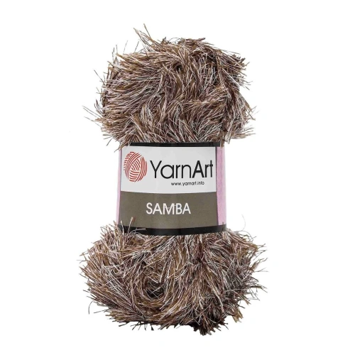 Пряжа YarnArt 'Samba' травка 100гр 150м (100% полиэстер) (99 меланж коричневый)