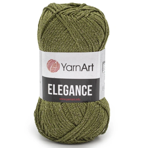 Пряжа YarnArt 'Elegance' 50гр 130м (88% хлопок, 12% металлик) (113 зеленый)