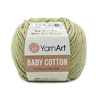 Пряжа YarnArt 'Baby Cotton' 50гр 165м (50% хлопок, 50% акрил) (434 серая дымка)