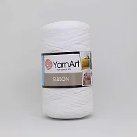 Пряжа YarnArt 'Ribbon' 250гр 125м (60% хлопок, 40% вискоза и полиэстер) (751 белый)