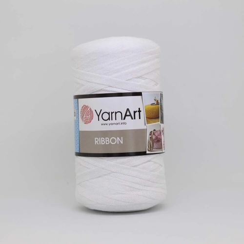 Пряжа YarnArt 'Ribbon' 250гр 125м (60% хлопок, 40% вискоза и полиэстер) (751 белый)