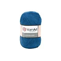 Пряжа YarnArt 'Cotton soft' 100гр 600м (55% хлопок, 45% акрил) (17 синий)