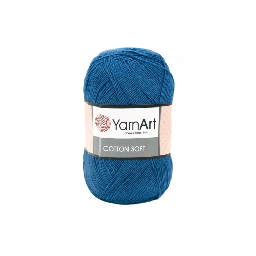 Пряжа YarnArt 'Cotton soft' 100гр 600м (55% хлопок, 45% акрил) (17 синий)