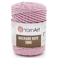 Пряжа YarnArt 'Macrame Rope 3мм' 250гр 63м (60% хлопок, 40% вискоза и полиэстер) (762 розовый)