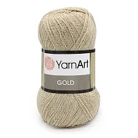 Пряжа YarnArt 'Gold' 100гр 400м (92% акрил, 8% металлик) (9048 кофе с молоком)