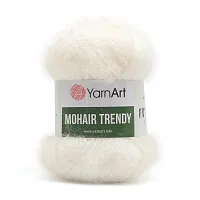 Пряжа YarnArt 'Mohair trendy' 100гр 220м (50% мохер, 50% акрил) (101 белый)