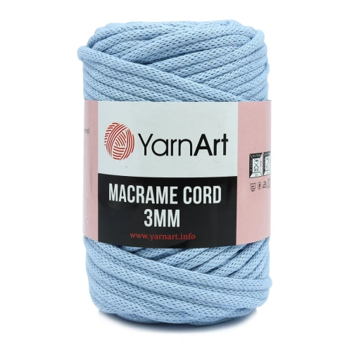 Пряжа YarnArt 'Macrame Cord 3мм' 250гр 85м (60% хлопок, 40% вискоза и полиэстер) (760 голубой)