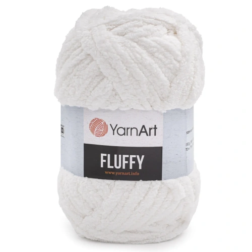 Пряжа YarnArt 'Fluffy' 150гр 70м (100% микрополиэстер) (710 белый)