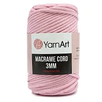 Пряжа YarnArt 'Macrame Cord 3мм' 250гр 85м (60% хлопок, 40% вискоза и полиэстер) (762 холодный розовый)