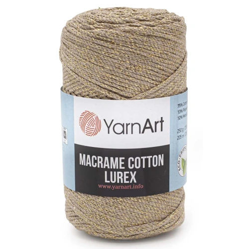 Пряжа YarnArt 'Macrame cotton Lurex' 250гр 205м (75% хлопок, 13% полиэстер, 12% металлик) (735 бежевый)