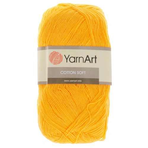 Пряжа YarnArt 'Cotton soft' 100гр 600м (55% хлопок, 45% акрил) (35 желтый)