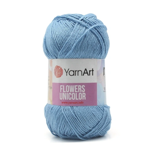 Пряжа YarnArt 'Flowers Unicolor' 50гр 200м (55% хлопок, 45% полиакрил) (742 голубой)