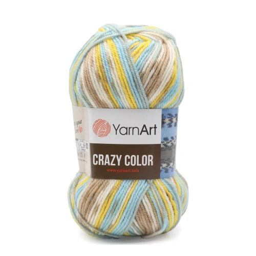 Пряжа YarnArt 'Crazy color' 100гр 260м (25% шерсть,75% акрил) (180 секционный)