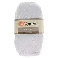 Пряжа YarnArt 'Cotton soft' 100гр 600м (55% хлопок, 45% акрил) (01 белый)