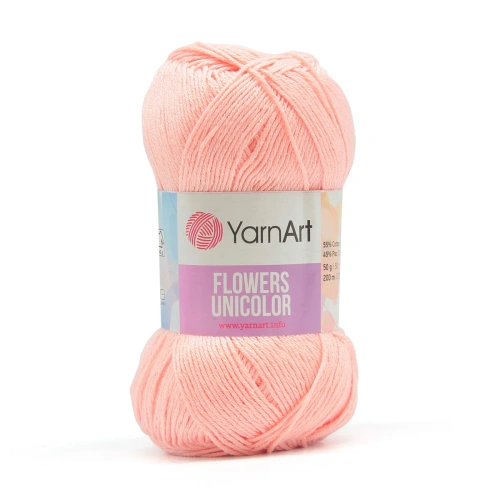 Пряжа YarnArt 'Flowers Unicolor' 50гр 200м (55% хлопок, 45% полиакрил) (734 нежный розовый)