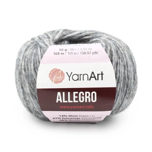 Пряжа YarnArt 'Allegro' 50гр 145м (13% шерсть, 41% полиамид, 46% акрил) (707 темно-серый меланж)