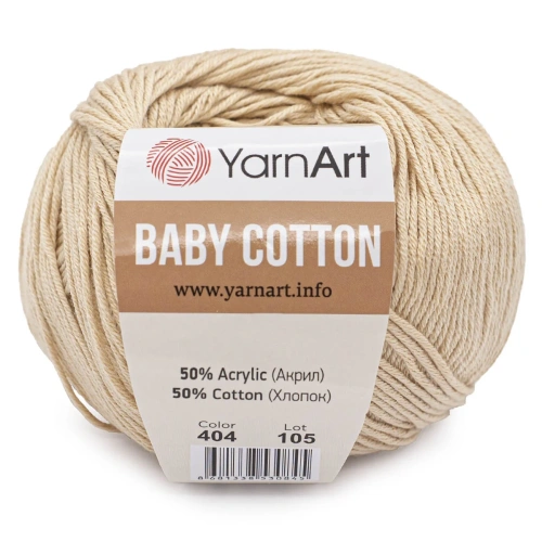 Пряжа YarnArt 'Baby Cotton' 50гр 165м (50% хлопок, 50% акрил) (404 розовая дымка)