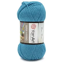 Пряжа YarnArt 'Super Merino' 100гр 300м (25% шерсть, 75% акрил) (235 бирюза)