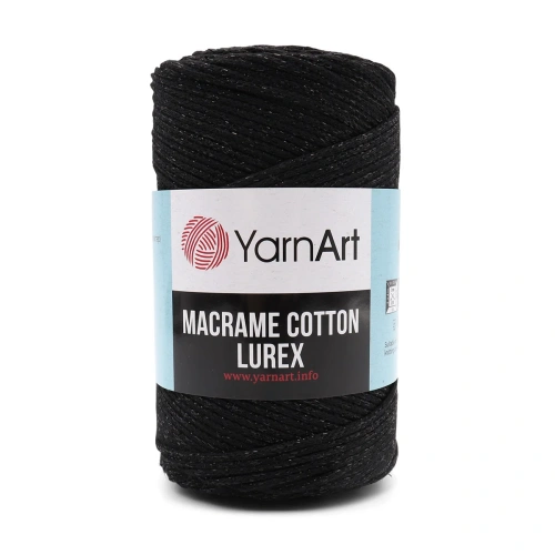 Пряжа YarnArt 'Macrame cotton Lurex' 250гр 205м (75% хлопок, 13% полиэстер, 12% металлик) (722 черный)