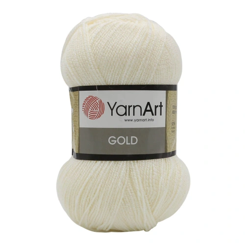 Пряжа YarnArt 'Gold' 100гр 400м (92% акрил, 8% металлик) (9525 молочный)