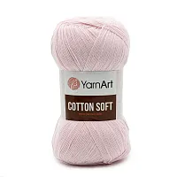 Пряжа YarnArt 'Cotton soft' 100гр 600м (55% хлопок, 45% акрил) (74 пудровый)