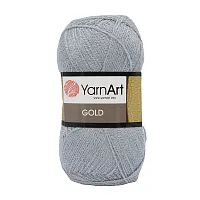 Пряжа YarnArt 'Gold' 100гр 400м (92% акрил, 8% металлик) (14500 серый)