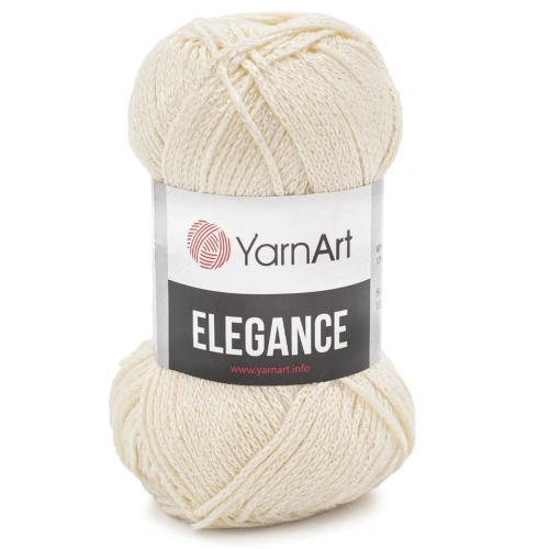 Пряжа YarnArt 'Elegance' 50гр 130м (88% хлопок, 12% металлик) (118 молочный)