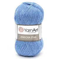 Пряжа YarnArt 'Angora Star' 100гр 500м (20% тонкая шерсть, 80% акрил) (600 ярко-голубой)