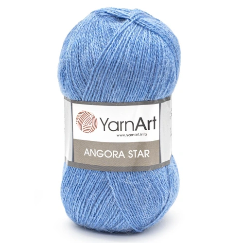 Пряжа YarnArt 'Angora Star' 100гр 500м (20% тонкая шерсть, 80% акрил) (600 ярко-голубой)