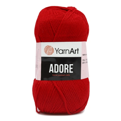 Пряжа YarnArt 'Adore' 100гр 280м (100% акрил с эффектом анти-пиллинга) (352 красный)