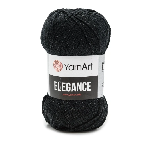 Пряжа YarnArt 'Elegance' 50гр 130м (88% хлопок, 12% металлик) (104 черный)